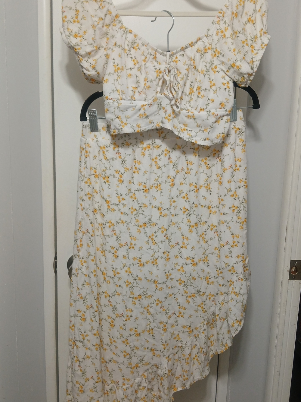 Kids Floral Yellow & White Dress - Lightweight Summer Style